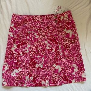 NWT Lilly Pulitzer Skirt Women’s 14 Pink Floral Print Winnie Wrap Skirt